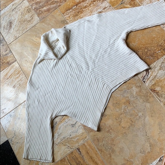 Anthropologie Moth dolman sleeve ribbed ivory VGUC - Picture 4 of 16